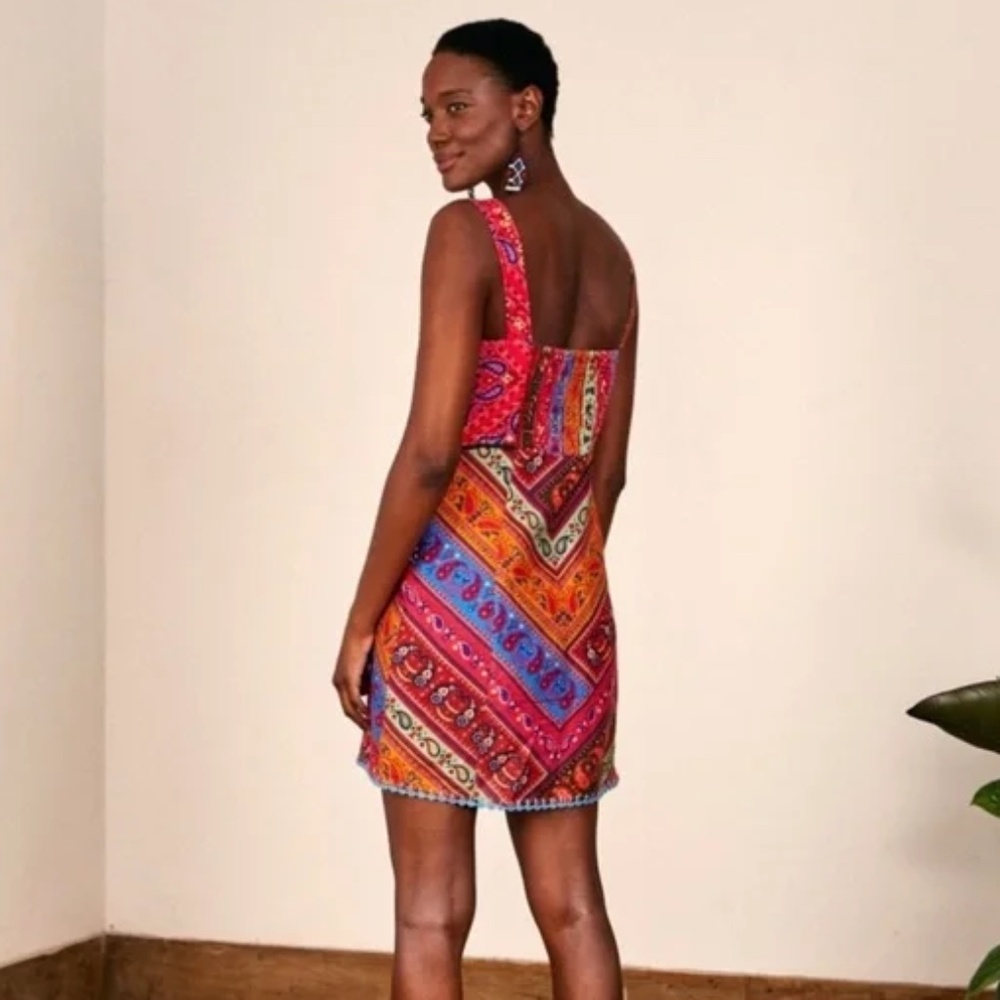 FARM Rio colorful bandana mini dress XS - Picture 6 of 16